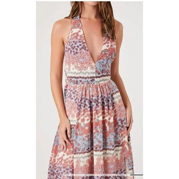 Forever XXI Floral Plunging Maxi Dress (Sm) - Picture 12 of 12